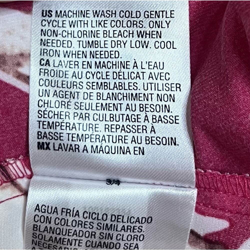 Inc Women's One Shoulder Hot Pink Floral Printed Blouse With Ruffle Sleeve Sz L - Picture 6 of 6